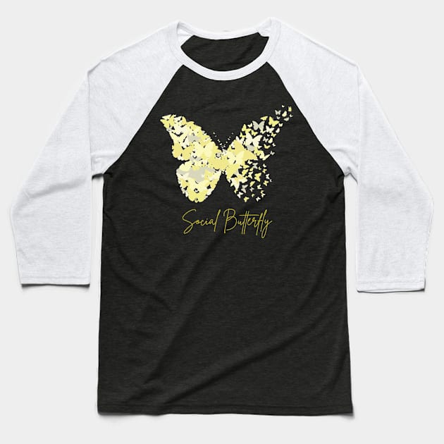 Social Butterfly Personality v3 Baseball T-Shirt by WhoopsieDaisie!